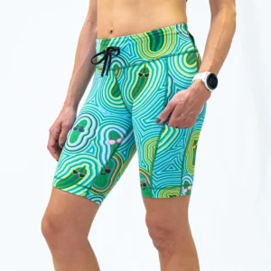Womens Flexion 8" Compression Short - Pickle Power