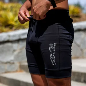 Mens Flexion 8" Compression Short - Stealth Black