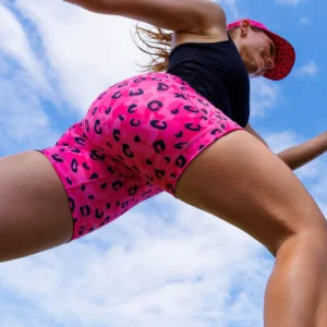 Womens Flexion 5" Compression Short - Jag Camo Fuchsia